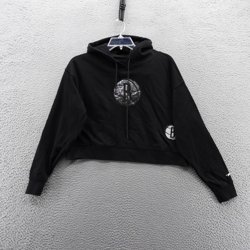Black Cropped Hoodie with Sparkle Logo